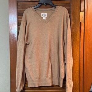 Woman’s Tan V-Neck Sweater